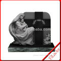 Hand Carved Black Granite Angel Tombstone YL-R494